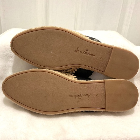 Sam Edelman Black Austin Espadrille Closed Toe Sandal Tumbled Leather 7.5M - Picture 8 of 14